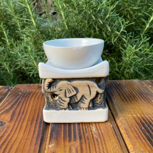 керамична арома лампа бял слон
