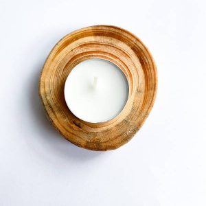 дървена поставка за чаена свещ